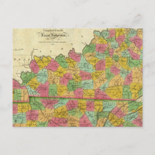 Map of Kentucky and Tennessee Postcard