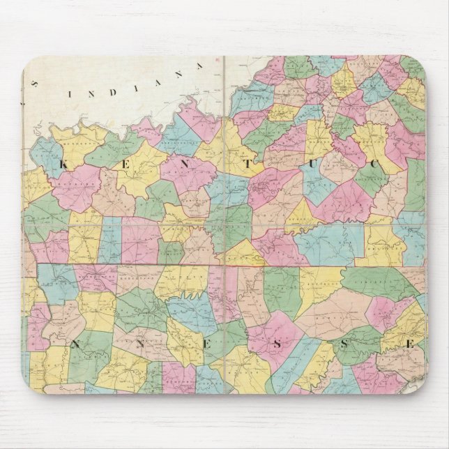Map of Kentucky & Tennessee Mouse Pad (Front)