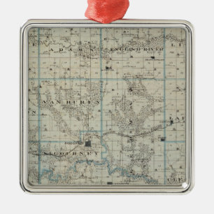 Map of Keokuk County, State of Iowa Metal Ornament