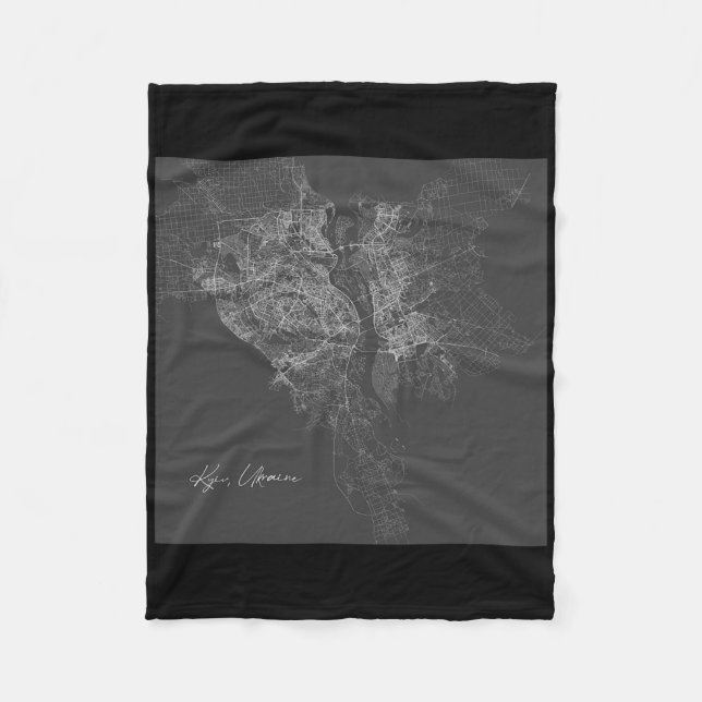 Map Of Kyiv  Fleece Blanket (Front)