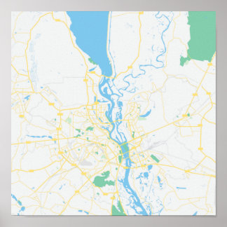 Map of Kyiv, Ukraine Poster