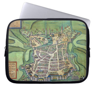 Map of La Rochelle, from 'Civitates Orbis Terrarum Laptop Sleeve