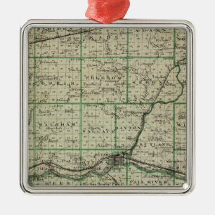Map of La Salle County Metal Ornament