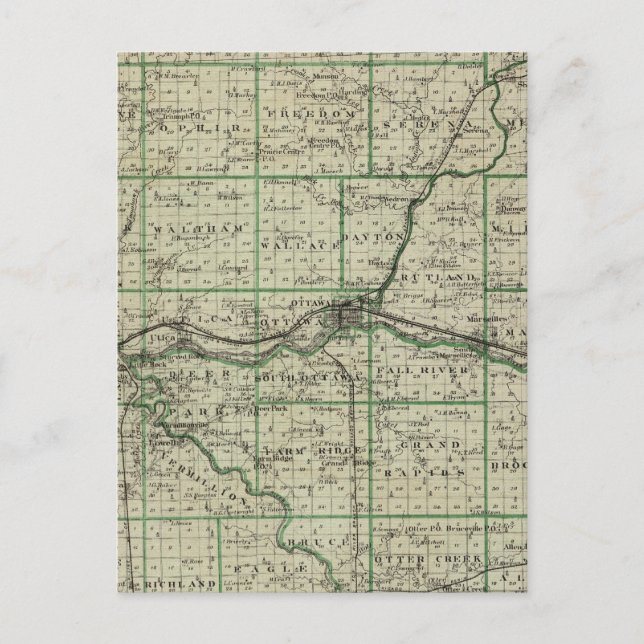 Map of La Salle County Postcard (Front)