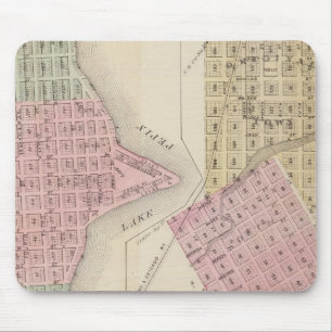 Map of Lake City, and Map of Wabasha, Minnesota Mouse Pad