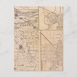 Map of Lake County with Lowell Postcard