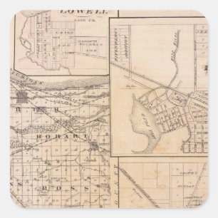 Map of Lake County with Lowell Square Sticker