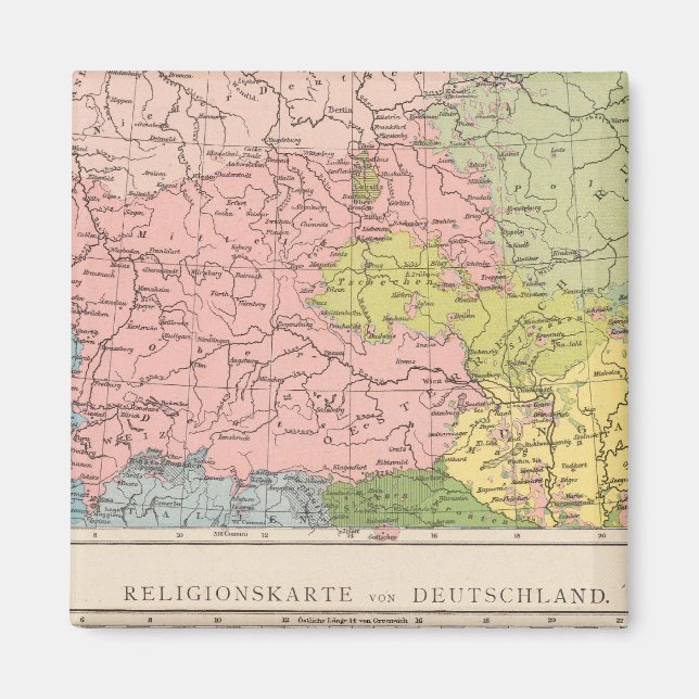 Map of Languages and Religions in Germany Magnet (Front)