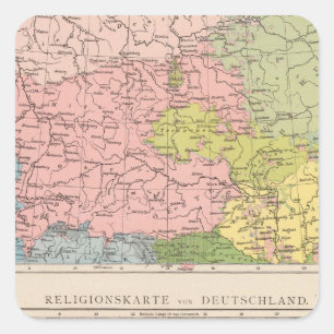 Map of Languages and Religions in Germany Square Sticker