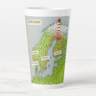 Map Of Lapland Latte Mug