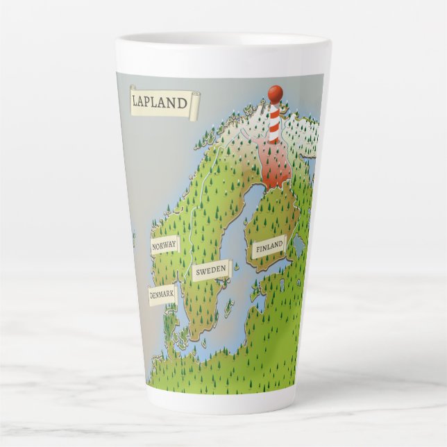 Map Of Lapland Latte Mug (Front)
