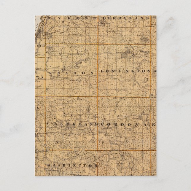 Map of Le Sueur County, Minnesota Postcard (Front)