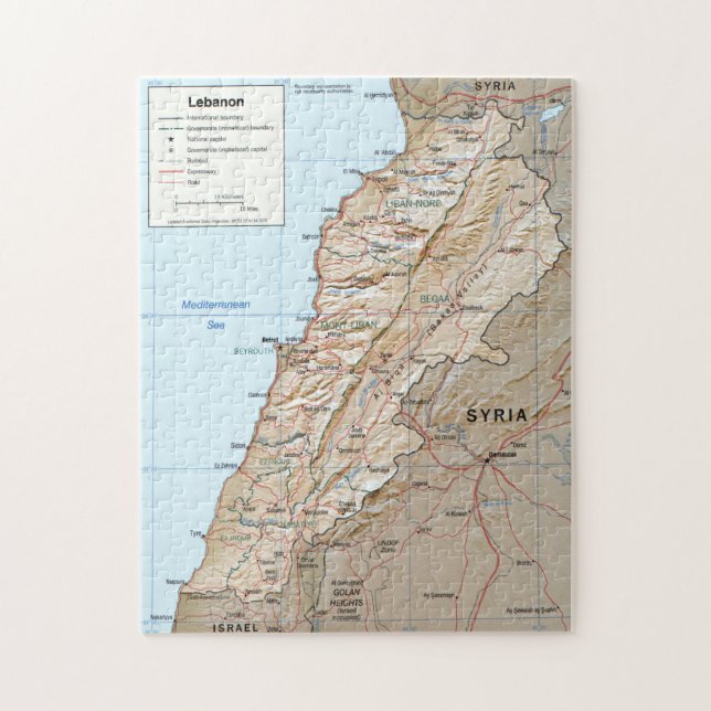 Map of Lebanon (2002) Jigsaw Puzzle (Vertical)