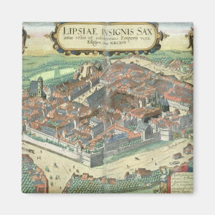 Map of Leipzig, from 'Civitates Orbis Terrarum' by Magnet