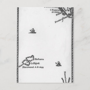 Map of Lilliput and Blefuscu Postcard