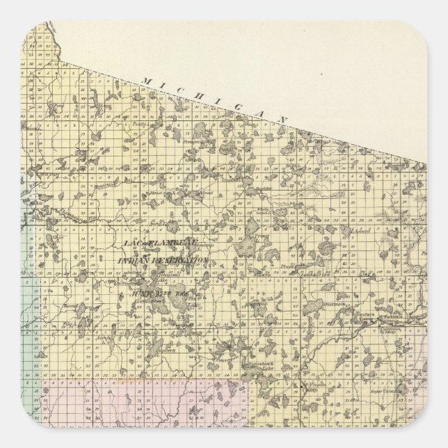 Map of Lincoln County Square Sticker (Front)