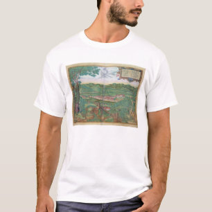 Map of Linz, from 'Civitates Orbis Terrarum' by Ge T-Shirt