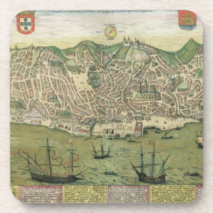 Map of Lisbon, from 'Civitates Orbis Terrarum' by Coaster