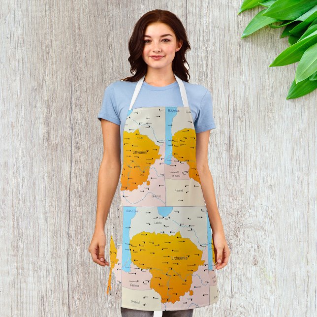 Map Of Lithuania Apron (Creator Uploaded)