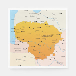 Map Of Lithuania Napkin