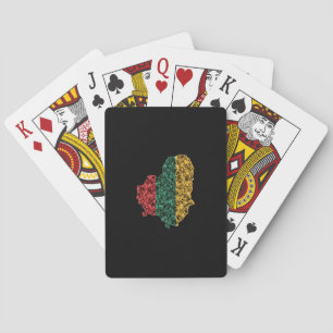Map of Lithuania, Polygonal mesh line map Playing Cards