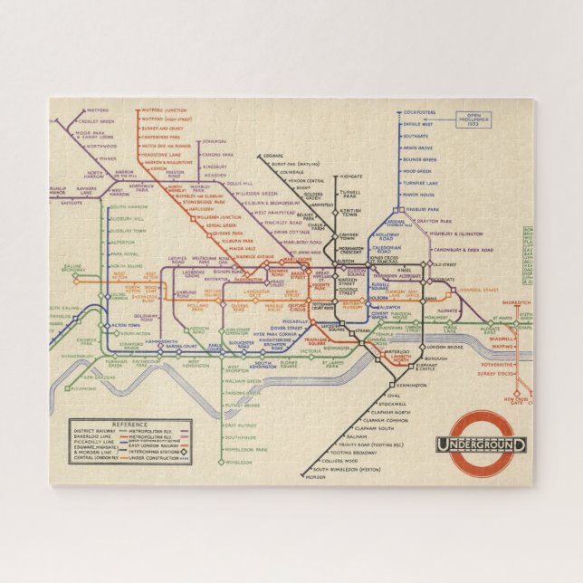 Map of London's Underground Railways Jigsaw Puzzle (Horizontal)
