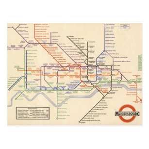 Map of London's Underground Railways Postcard