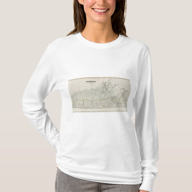 Map of Long Branch, NJ T-Shirt (Front)