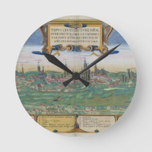 Map of Lublin, from 'Civitates Orbis Terrarum' by Round Clock