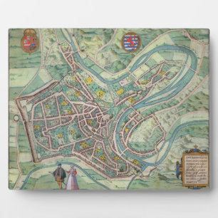 Map of Luxembourg, from 'Civitates Orbis Terrarum' Plaque