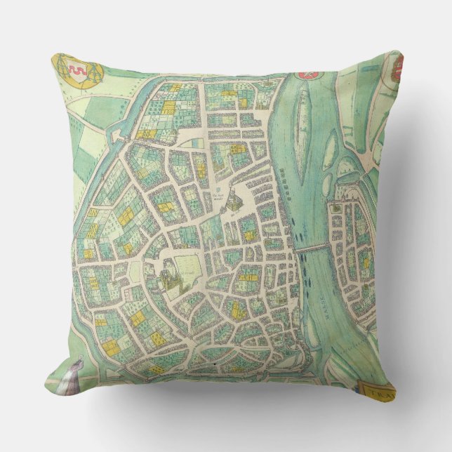 Map of Maastricht, from 'Civitates Orbis Terrarum' Cushion (Front)