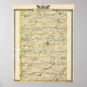 Map of Macoupin County Poster