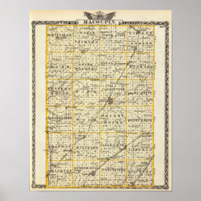 Map of Macoupin County Poster (Front)