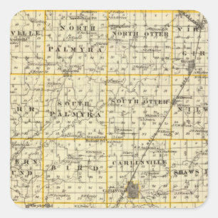 Map of Macoupin County Square Sticker