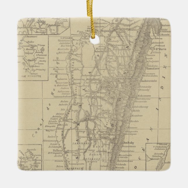Map of Madagascar Ceramic Ornament (Front)