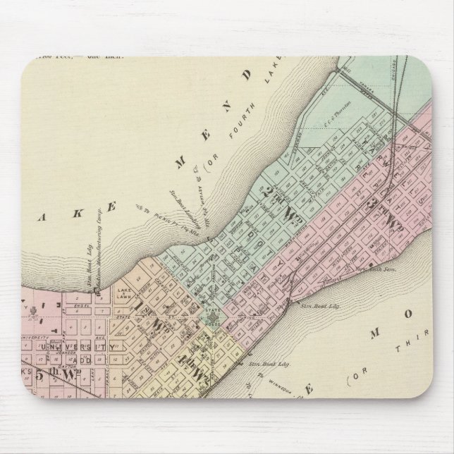 Map of Madison, Wisconsin Mouse Pad (Front)