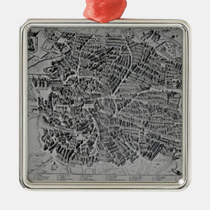 Map of Madrid Metal Tree Decoration