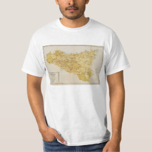 Map of Mafia Activity in Sicily Italy 1900 T-Shirt