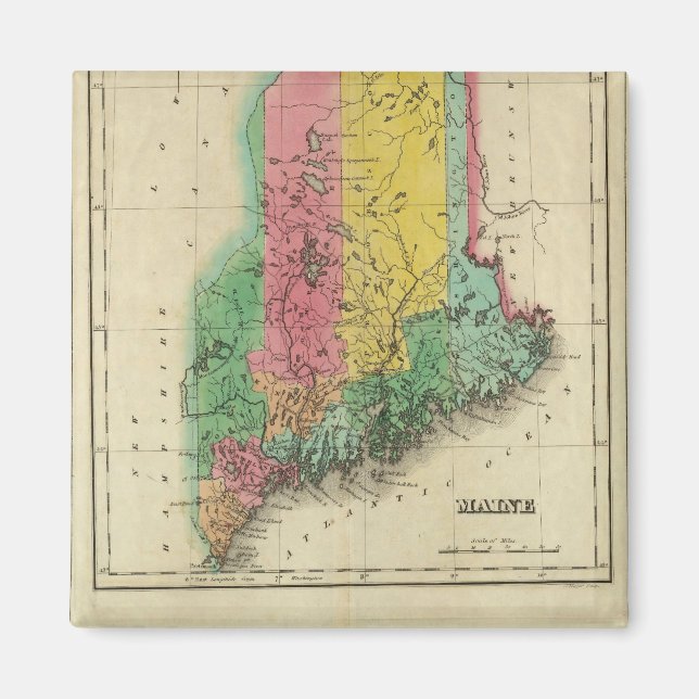 Map Of Maine Magnet (Front)