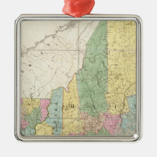 Map of Maine, New Hampshire, Vermont Metal Ornament
