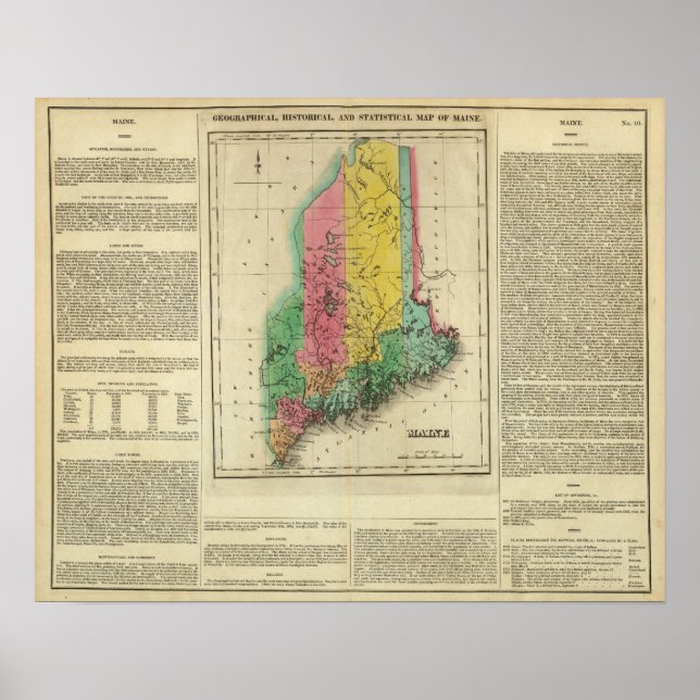 Map Of Maine Poster (Front)