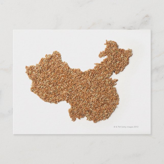 Map of Mainland China made of Glutinous Rice Postcard (Front)