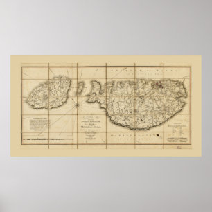 Map of Malta and Goza (1799) Poster
