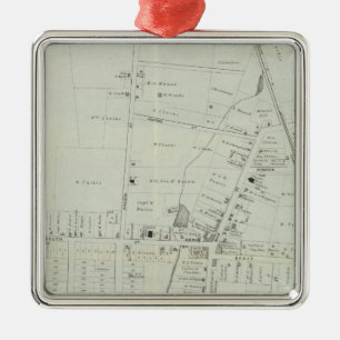 Map of Manasquan, New Jersey Metal Tree Decoration