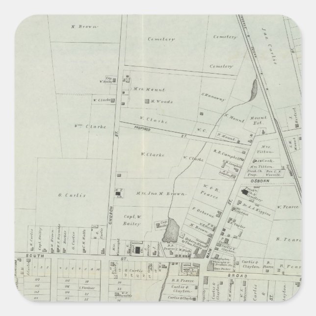 Map of Manasquan, New Jersey Square Sticker (Front)