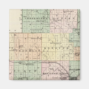Map of Manitowoc County, State of Wisconsin Magnet