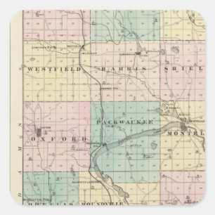 Map of Marquette County & Westfield Square Sticker