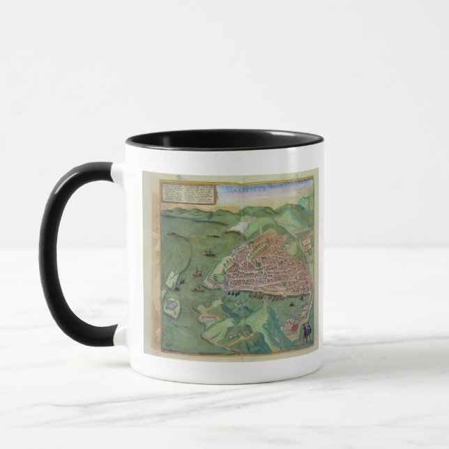 Map of Marseilles, from 'Civitates Orbis Terrarum' Mug (Left)