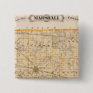 Map of Marshall County 15 Cm Square Badge