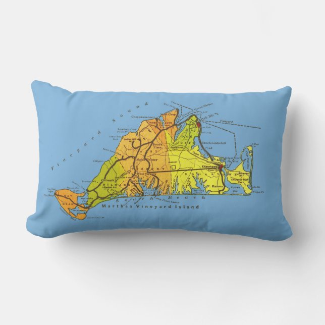 Map of Martha’s Vineyard Lumbar Cushion (Front)